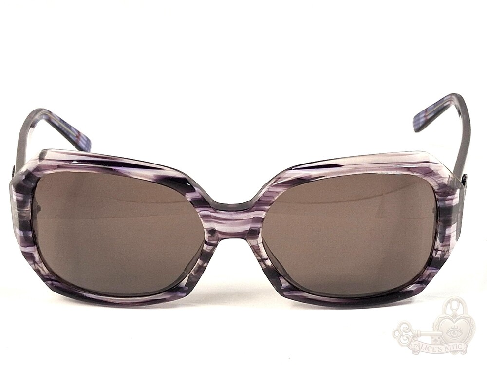 Burberry BE 4059 Made in Italy Plaid Sunglasses | Purple Square Frame